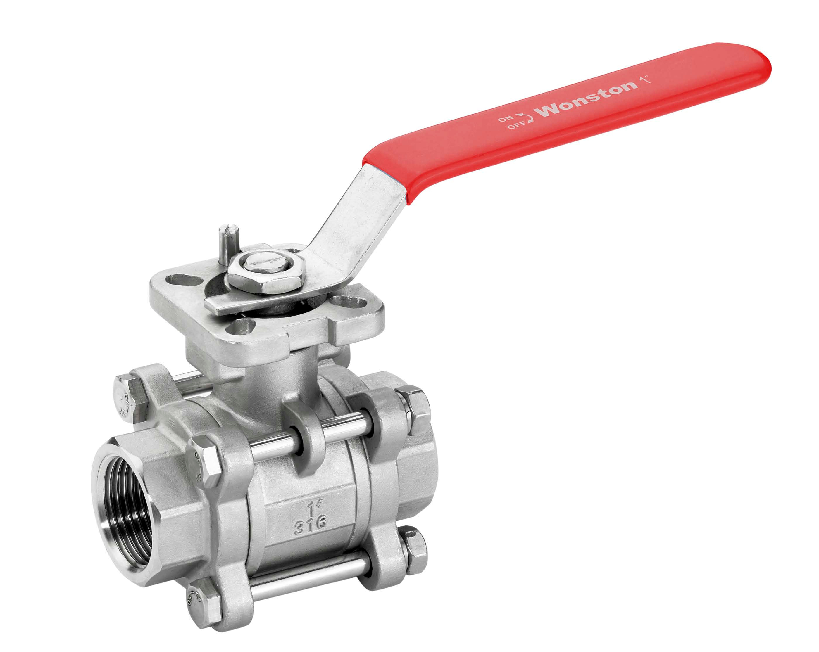 不銹鋼三片式高平臺(tái)球閥